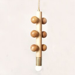 Mid Century Modern Maple Brass Pendant Light Ceiling Wood Gold Fixture Lamp Bedroom Lighting Kitchen - thumbnail 3