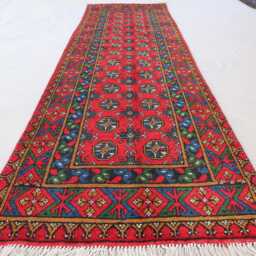 10 Ft Multicolor Runner Rug, 2'5x9'5 Turkmen Traditional Oriental Afghan Handmade Wool Natural Veg Dyes Hallway - thumbnail 2