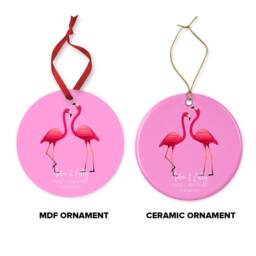 Personalized Flamingo Couple Christmas Ornament - Engaged - thumbnail 4
