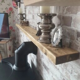 Rustic Floating Shelves & Concealed Metal Brackets - Reclaimed Wood Diy Shelving Industrial Decor Home Wall Mounted - thumbnail 2