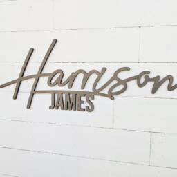 Custom Wood Name Sign Nursery Decor, Baby Room Art - Kids Sign For Wall - thumbnail 2