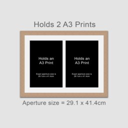 A3 Picture Frame To Hold 2 Photos in An Oak Veneer Wooden - thumbnail 1