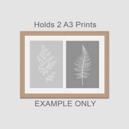 A3 Picture Frame To Hold 2 Photos in An Oak Veneer Wooden - thumbnail 3