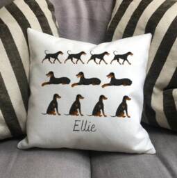 Personalised Doberman Dog Country Canvas Cushion - Customised Owner & Lover Linen Puppy Cover With Inner Filler - thumbnail 3