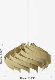 Wood Pendant Light - Handmade Scandinavian Chandelier Lamp Shades, Large Wooden Lantern Fixture, Plug-In Lighting - thumbnail 2