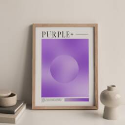 Purple Aura Print Poster - Abstract Gradient Retro Tranquil Spiritual Energy Modern Art Living Room - thumbnail 2