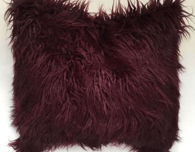 Faux Fur Pillow Cover, Burgundy Faux Pillow, Maroon Throw Red Sham, Toss Maroon, Wine - image 1
