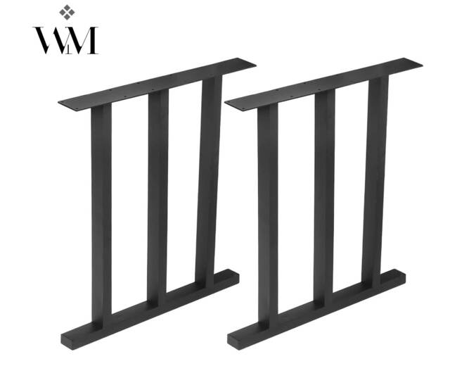 Iii Shape Black Steel Table Legs Dining, Kitchen, Meeting - Set Of 2