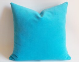 Turquoise Velvet Pillow Cover Decorative Throw - 18 Inch