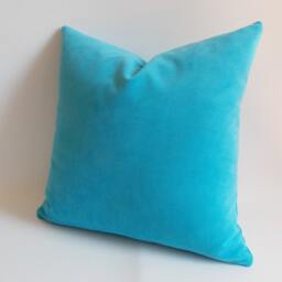 Turquoise Velvet Pillow Cover Decorative Throw - 18 Inch - thumbnail 3