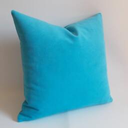 Turquoise Velvet Pillow Cover Decorative Throw - 18 Inch - thumbnail 2