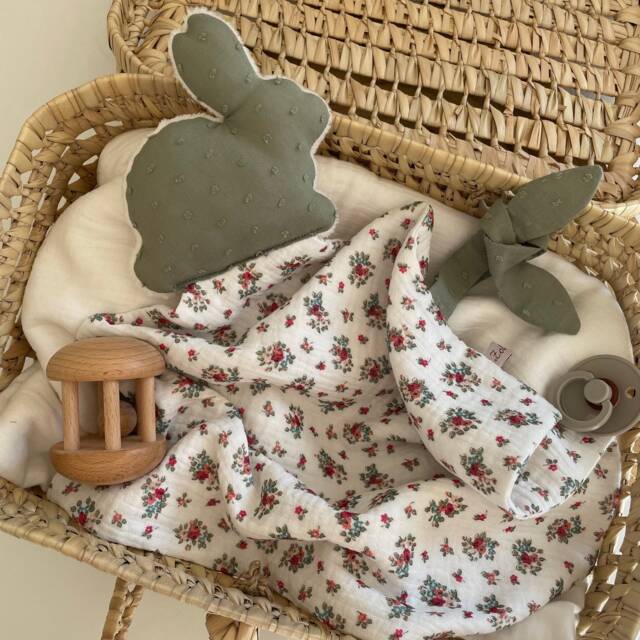 Billie Cuddly Toy With A Little Bunny & Pacifier Clip, Plush Toy, Flat Baby, Newborn Gift, Baby - image 1