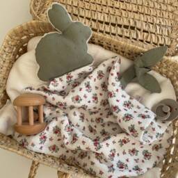 Billie Cuddly Toy With A Little Bunny & Pacifier Clip, Plush Toy, Flat Baby, Newborn Gift, Baby - thumbnail 1