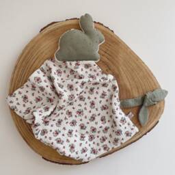 Billie Cuddly Toy With A Little Bunny & Pacifier Clip, Plush Toy, Flat Baby, Newborn Gift, Baby - thumbnail 2