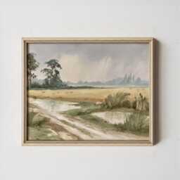 Coastal Dune Poster, Blue Beach Print, Seascape Wall Art, Paper - thumbnail 3