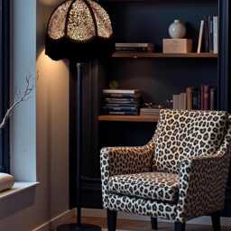 Beautiful Handcrafted Lynx Animal Print Domr Lampshade With Black Fringe, Made in The UK - Animal Fabric Lamp Shades - thumbnail 2