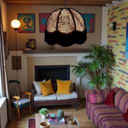 Beautiful Handcrafted Lynx Animal Print Domr Lampshade With Black Fringe, Made in The UK - Animal Fabric Lamp Shades - thumbnail 3