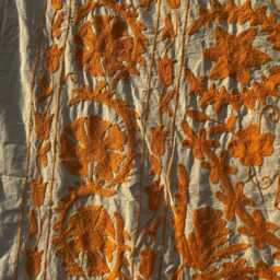 Handcrafted Cotton Suzani Throw Blanket - Ethnic Embroidered Home Decor Piece - thumbnail 3