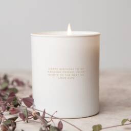 40Th Birthday Candle Gift Etched Glass, Personalised Message - thumbnail 2