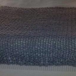 "Lilac & Seafoam Chunky Knitted Blanket >> 70""Long X 60" - thumbnail 4
