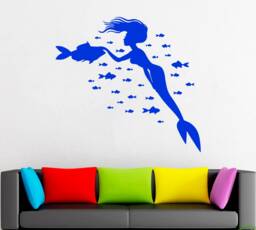 Mermaid Wall Decal Removable Vinyl Art 2142 - thumbnail 1