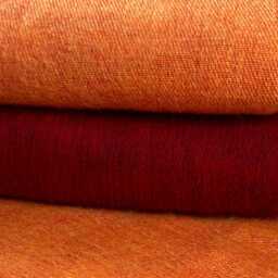 Soft Warm Handmade Twoyak Wool Blanket Red & Rustorange Oversized Meditation Shawl Nepal - thumbnail 3