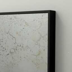 Moon Antique Silver Tinted Wall Mirror - Black Metal Frame - thumbnail 4