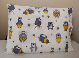 Teddy Bear & Bees Pillowcase, Cotton Bedding Set
