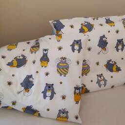 Teddy Bear & Bees Pillowcase, Cotton Bedding Set - thumbnail 3