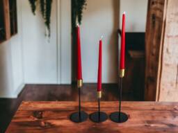 Set Of 6 Red Pillar Dinner Candles 10 - thumbnail 1