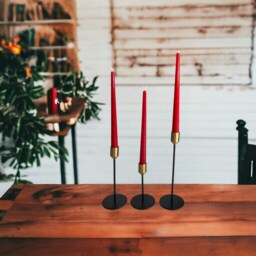Set Of 6 Red Pillar Dinner Candles 10 - thumbnail 2