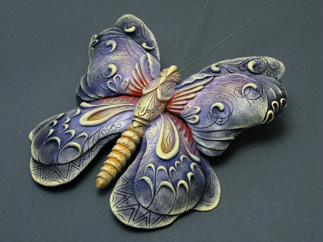 3D Butterfly Relief Sculpture Home Decor Wall Sculptural Painting Modern Interior Insects Art - image 1