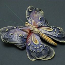 3D Butterfly Relief Sculpture Home Decor Wall Sculptural Painting Modern Interior Insects Art - thumbnail 2