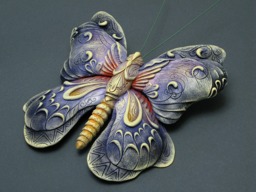 3D Butterfly Relief Sculpture Home Decor Wall Sculptural Painting Modern Interior Insects Art - thumbnail 1