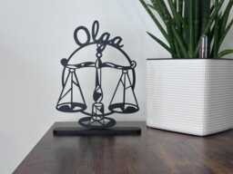 Libra Sculpture Line Art - Gift For Zodiac Sign - Perfect Birthday From September To October 3D Printed in Bio Plastic - thumbnail 1
