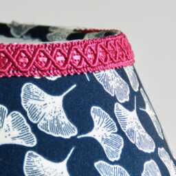 Navy Floral Lampshade Gingko Leaf Botanical Print, Tapered Cotton Lampshade - thumbnail 3
