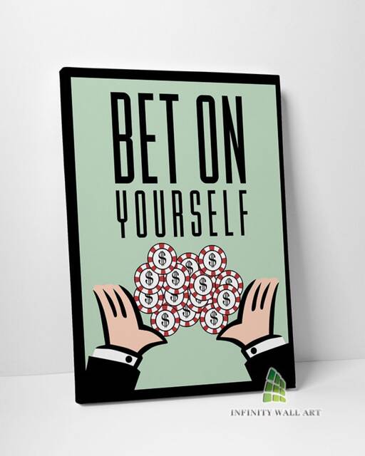 Monopoly Motivational Inspirational Quote Canvas Art Wall Print Picture Framed Home Decor -C453 - image 1