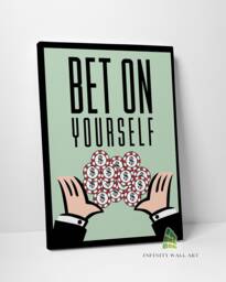 Monopoly Motivational Inspirational Quote Canvas Art Wall Print Picture Framed Home Decor -C453 - thumbnail 1