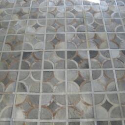 Patchwork Cowhide Rug- Free Shipping - Model Buenos Aires. Size 5' X 7' Mix Of Greys & Brindle Beige - thumbnail 3
