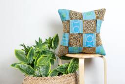Tribal Cushion Cover - Embroidered Pillow Cases, Covers 16x16, Unique Pillows, Vietnam Handicraft - thumbnail 1