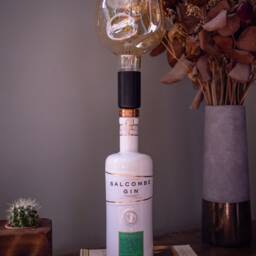 Salcombe Gin Bottle Desk Lamp - White - Limited Edition, Wedding Table Centrepiece, White Light, Night Quirky Cool Gift - thumbnail 3