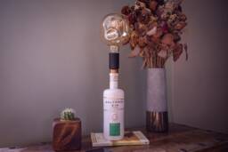 Salcombe Gin Bottle Desk Lamp - White - Limited Edition, Wedding Table Centrepiece, White Light, Night Quirky Cool Gift