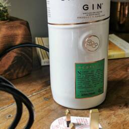 Salcombe Gin Bottle Desk Lamp - White - Limited Edition, Wedding Table Centrepiece, White Light, Night Quirky Cool Gift - thumbnail 2