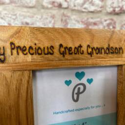 "New Grandchild Gift For Grandparent - My Precious Grandson/Granddaughter Personalised Oak Wood Photo Frame 6x4"", 7x5"" Or 10x8" - thumbnail 3