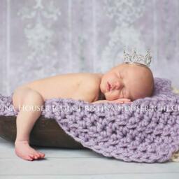 Chunky Lavender Purple Newborn Baby Blanket Photo Prop - thumbnail 3
