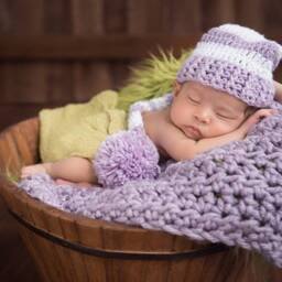 Chunky Lavender Purple Newborn Baby Blanket Photo Prop - thumbnail 2