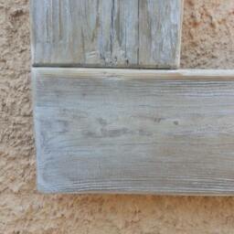Reclaimed Wood Frame With Mirror-Handmade Wooden Frame Brushed Pickled White Eco Desisig - thumbnail 3