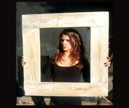 Reclaimed Wood Frame With Mirror-Handmade Wooden Frame Brushed Pickled White Eco Desisig - thumbnail 1