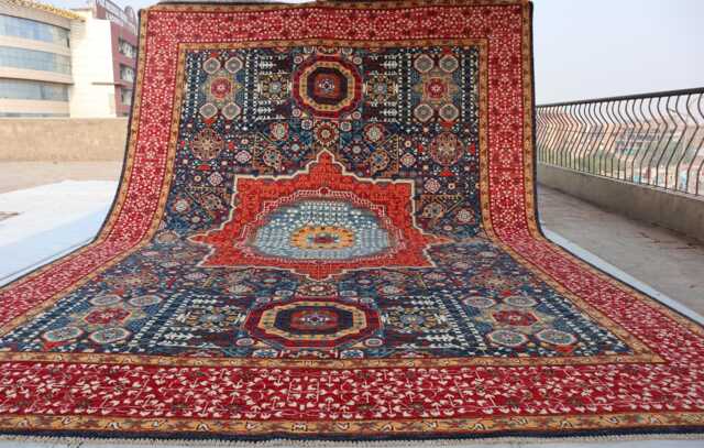 9x12 Ft Farmhouse New Mamluk Design Area Rug, Handmade Medallion Wool Afghan Luxury Bedroom Livingroom Office D??cor Rug - image 1