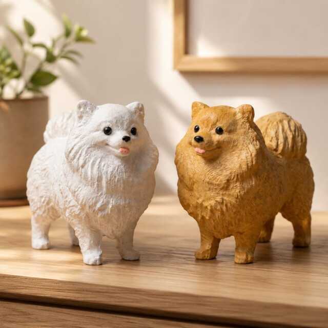 Fluffy Pomeranian Wood Carving, Cute Dog Figurine, Pet Memorial Gift, Wooden Puppy Statue, Desk Decor For Lovers - image 1